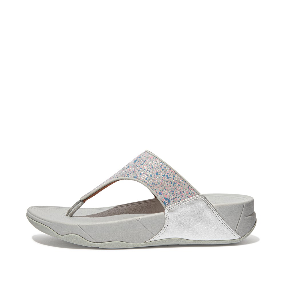 Fitflop Womens Sandals Silver - Lulu Shimmer Toe-post - WI4952638